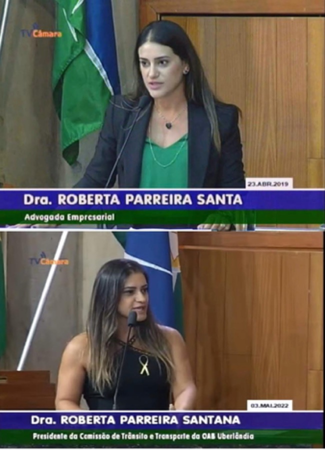 Dra. Roberta Santana em participações na TV e na Câmara
